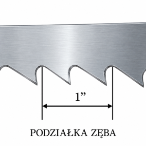 Podziałka zęba piły taśmowej